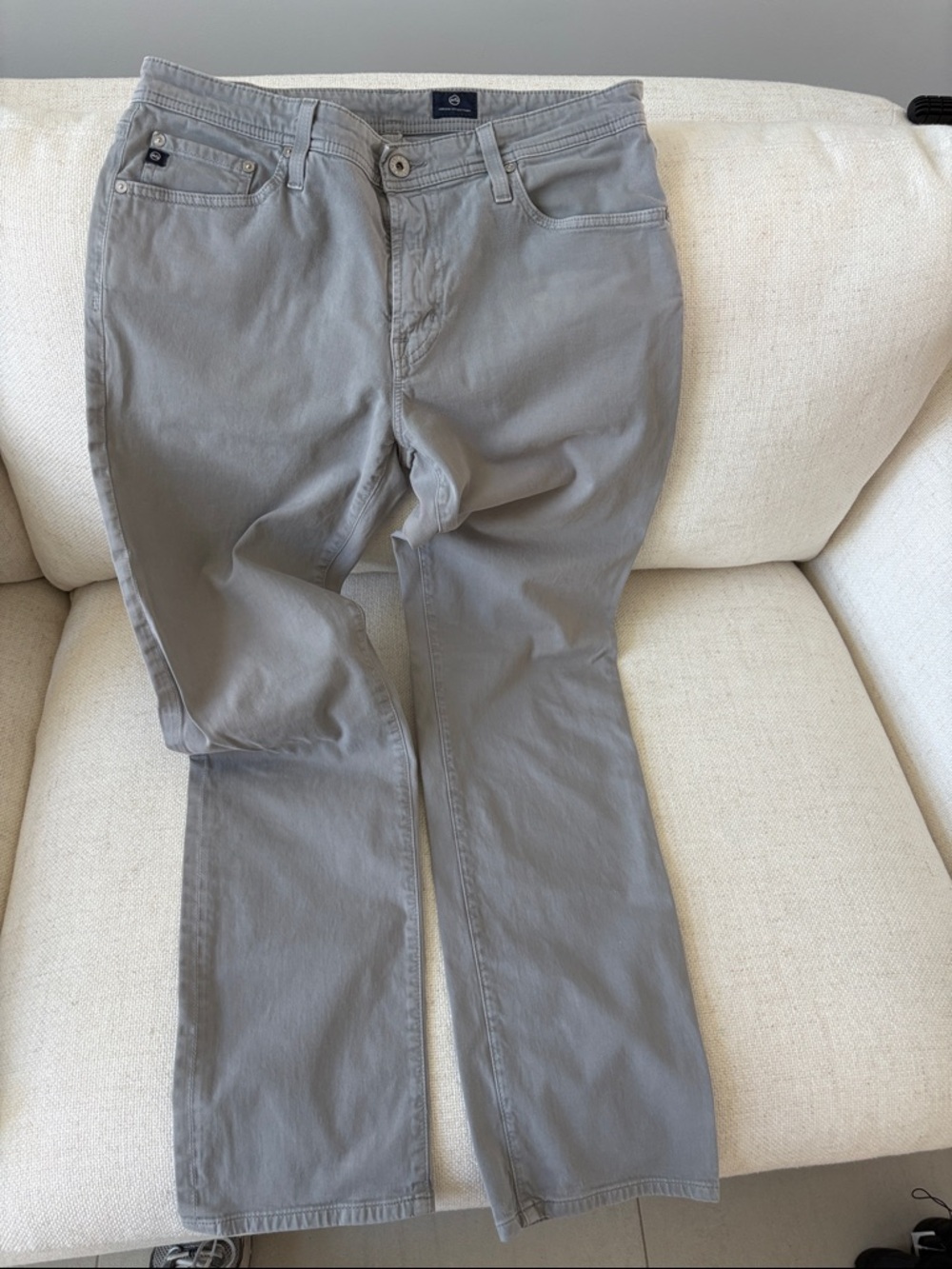 Ag Adriano Goldschmied Light Gray 'The Graduate' Tailored-Leg Pants